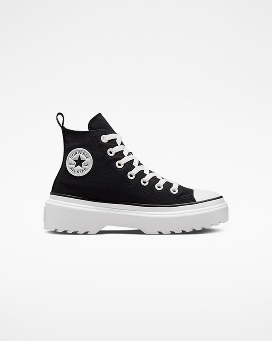 Topanky Na Platforme Converse Chuck Taylor All Star Lugged Lift Platene Vysoke Dievcenske Čierne Biele | SK QOIER2